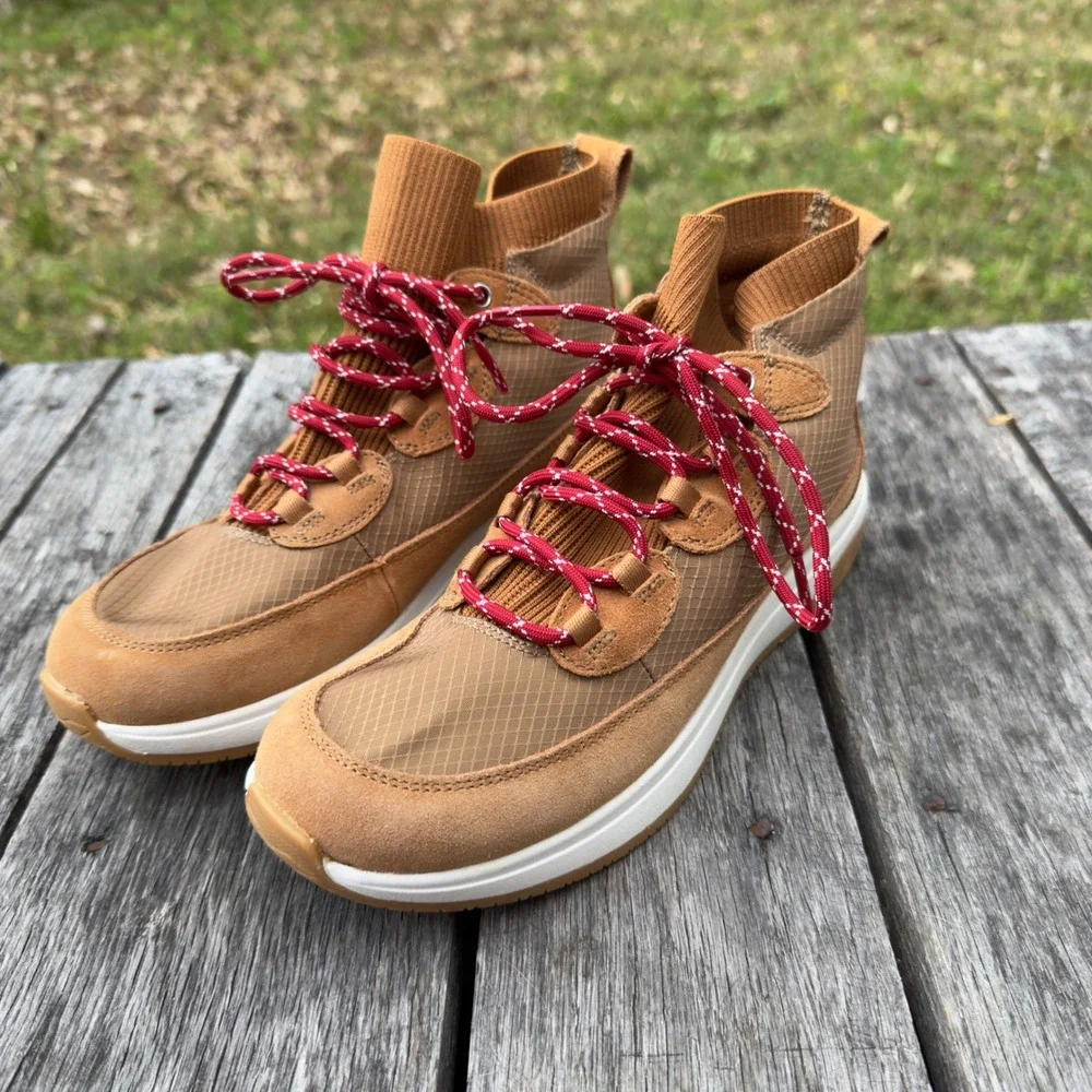 Nurture Elias Womens Tan Suede‎ Ripstop High Top Hiking Style Sneakers Size 7.5